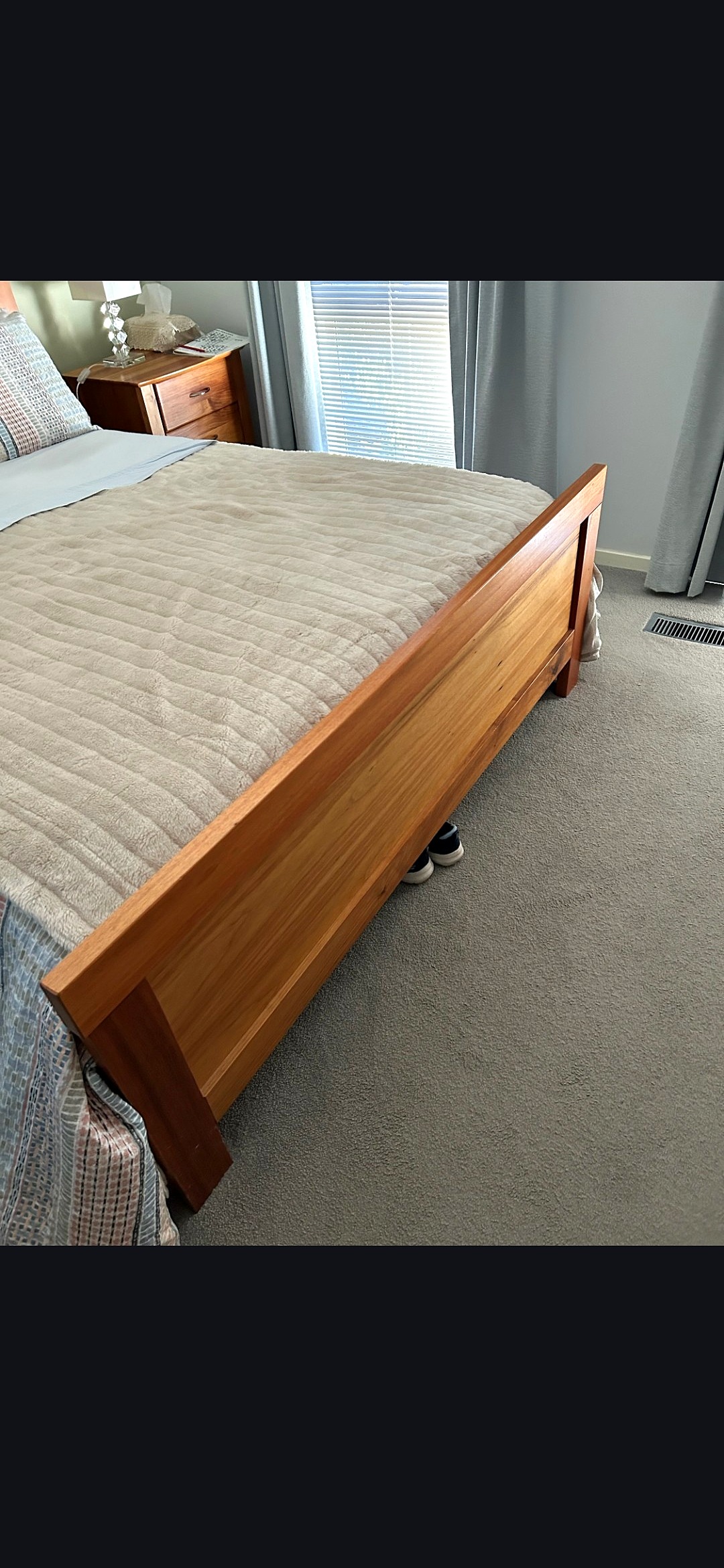 Australian-made bed before reworking the footboard